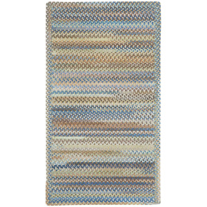 American Legacy Natural Blue Cross Sewn Rectangle Rug