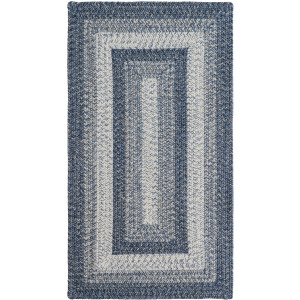 Sturbridge Lake Blue Concentric Rectangle Rug