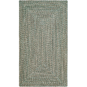 Stockton Medium Green Concentric Rectangle Rug