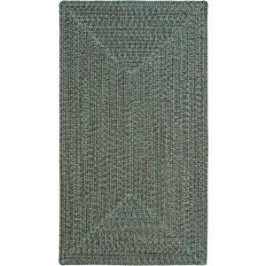 Stockton Dark Green Concentric Rectangle Rug