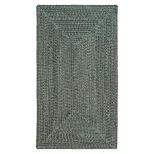 Stockton Dark Green Concentric Rectangle Rug - 3\' x 3\'