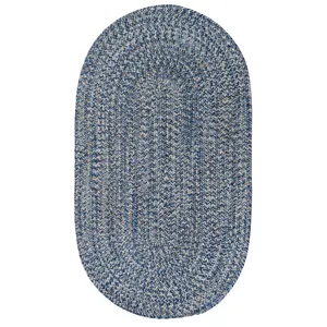 Stockton Medium Blue Oval Rug - 8\' x 11\'