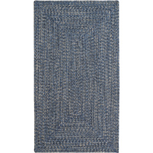 Stockton Dark Blue Concentric Rectangle Rug