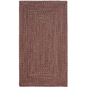 Stockton Dark Red Concentric Rectangle Rug