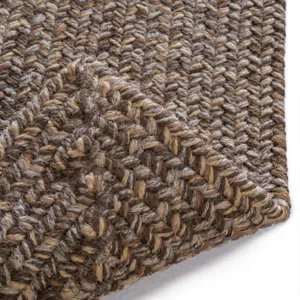 Stockton Dark Brown Concentric Rectangle Rug - 8\'6\" x 8\'6\"