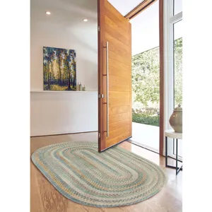 Synergy Blue Opal Concentric Rectangle Rug - 8\'6\" x 8\'6\"