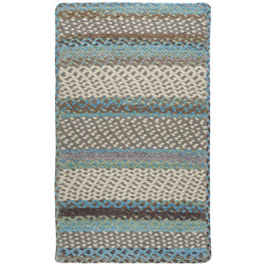 Wanderer Ocean Blue Cross Sewn Rectangle Rug