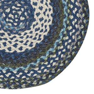 Wanderer Deep Blue Round Rug - 9\'6\" x 9\'6\"