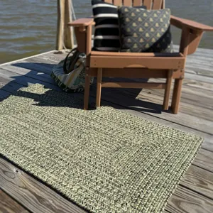 Dockside Palm Leaf Concentric Rectangle Rug - 9\'6\" x 9\'6\"