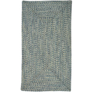 Dockside Teal Concentric Rectangle Rug