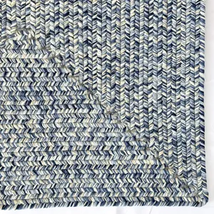 Dockside Cobalt Sea Concentric Rectangle Rug - 2\' x 8\'