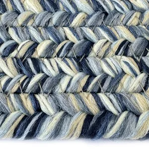 Dockside Cobalt Sea Concentric Rectangle Rug - 2\' x 8\'