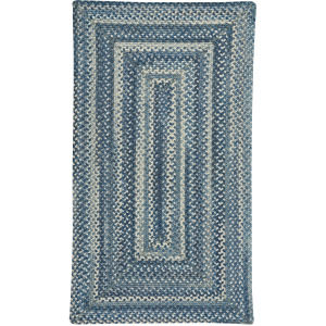 Bonneville Denim Concentric Rectangle Rug - 1'8