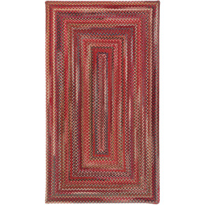 Americana Country Red Concentric Rectangle Rug - 2' x 8'
