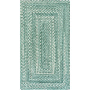 Bambini Aquamarine Concentric Rectangle Rug