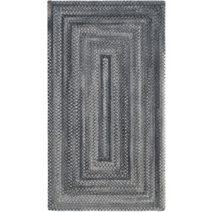 Bambini Cool Gray Concentric Rectangle Rug