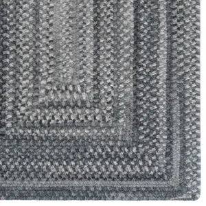 Bambini Cool Gray Concentric Rectangle Rug - 5\'6\" x 5\'6\"