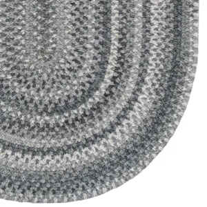 Bambini Cool Gray Oval Rug - 3\' x 5\'