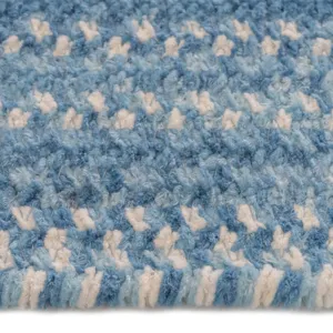 Bambini Cloud Blue Concentric Rectangle Rug - 2\'3\" x 9\'3\"