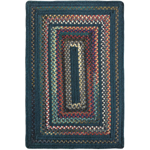 Bradford Empire Blue Concentric Rectangle Rug - 5'6