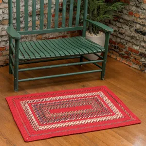 Bradford Crimson Concentric Rectangle Rug - 9\'6\" x 9\'6\"