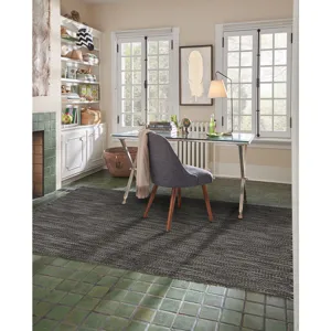 Seagrove Steel Vertical Stripe Rectangle Rug - 2\' x 8\'
