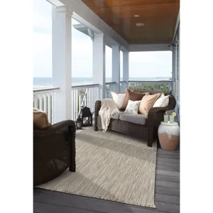 Seagrove Oyster Vertical Stripe Rectangle Rug - 2\' x 8\'