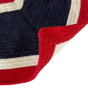 Happy Holidays-America Red White Blue Heartshape Rug - 11\" x 1\'1\"