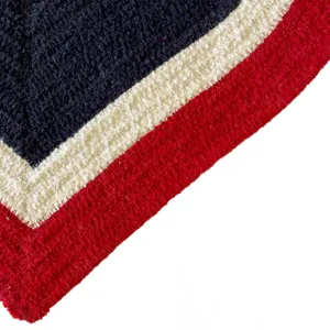 Happy Holidays-America Red White Blue Heartshape Rug - 11\" x 1\'1\"