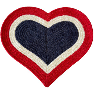 Happy Holidays-America Red White Blue Heartshape Rug - 1'10