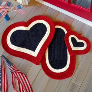 Happy Holidays-America Red White Blue Oval Rug - 1\'5\" x 2\'3\"