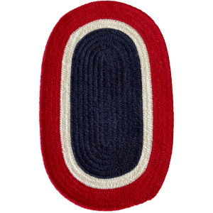 Happy Holidays-America Red White Blue Oval Rug - 1'5