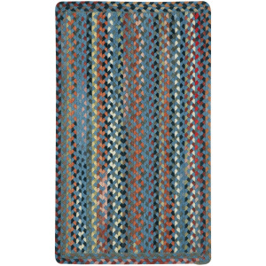 Plymouth Colony Blue Vertical Stripe Rectangle Rug