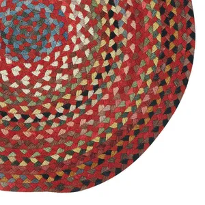 Plymouth Country Red Round Rug - 3\' x 3\'