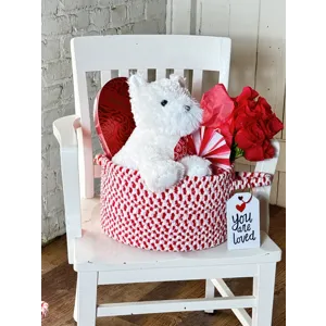 Happy Holidays-Valentine Valentine 16\" Basket