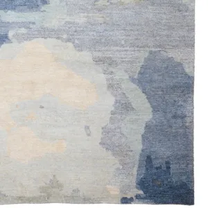 Aquarelles Bleu Rectangle Rug - 9\' x 12\'
