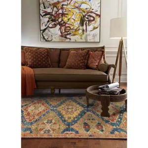 Charise-Kazak Blue Multi Rectangle Rug - 8\' x 10\'