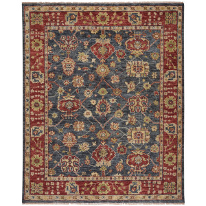 Charise-Peshawar Slate Ruby Rectangle Rug