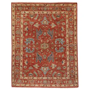Charise-Ushak Scarlet Rectangle Rug - 3\' x 5\'