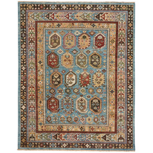 Charise-Shirvan Blue Amber Rectangle Rug
