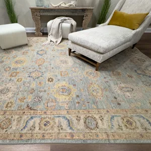 Charise-Maya Seafoam Rectangle Rug - 10\' x 14\'