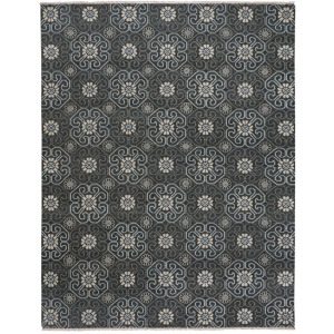 Siam-Flower Grey Rectangle Rug - 7'6