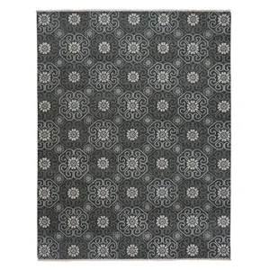 Siam-Flower Grey Rectangle Rug - 10\' x 14\'