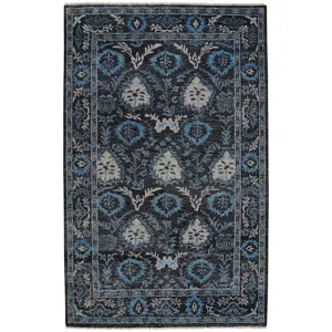 Park Lane Vintage Black Rectangle Rug - 5\'6\" x 8\'6\"
