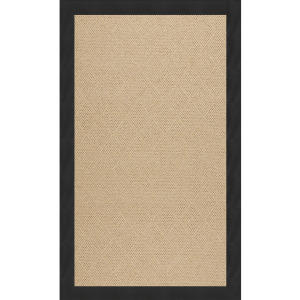Creative Concepts-Cane Wicker Canvas Black Rectangle Rug