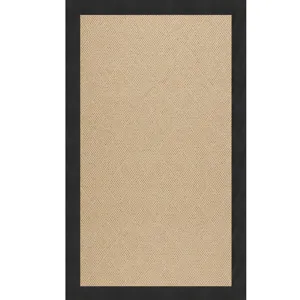 Creative Concepts-Cane Wicker Canvas Black Rectangle Rug - 10\' x 14\'