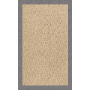 Creative Concepts-Cane Wicker Canvas Slate Rectangle Rug