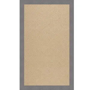 Creative Concepts-Cane Wicker Canvas Slate Rectangle Rug - 8' x 8'