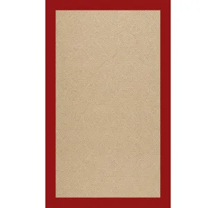 Creative Concepts-Cane Wicker Canvas Jockey Red Rectangle Rug - 8\' x 8\'