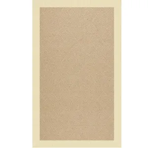Creative Concepts-Cane Wicker Canvas Sand Rectangle Rug - 4\' x 4\'